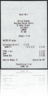 Hytech Postal vision Spring Stampex 2011 Receipt 21