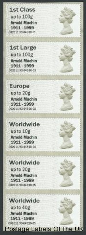 Arnold Machin Overprint-Collectors Strip 6