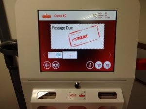 Kiosk M002 Postage Due Screen Crewe EO