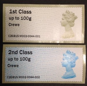 Crewe Enquiry Office  M002 Post and Go Stamps