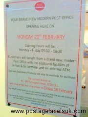 Opening Notice for new Farringdon Road branch EC1M